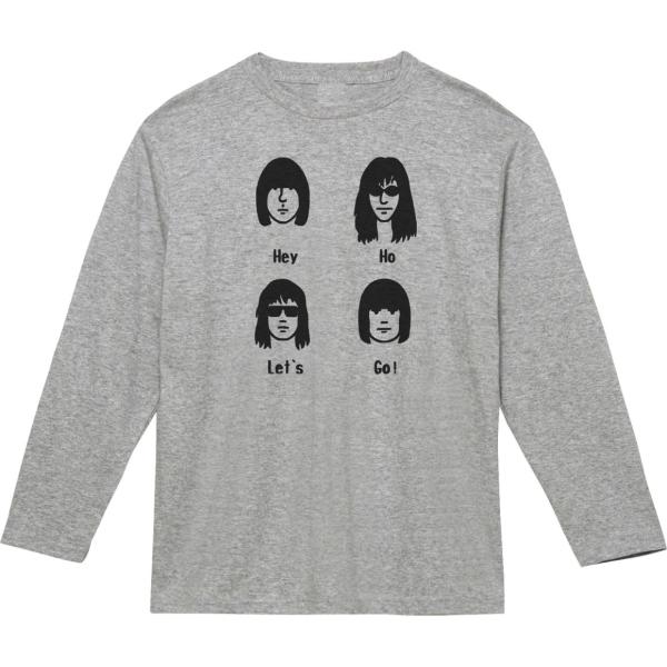 バンド　音楽　RAMONES  Hey Ho Let's Go!　長袖　ロングスリーブ　Tシャツ　グ...
