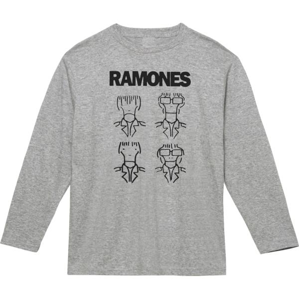 音楽　バンド　RAMONES　長袖　ロングスリーブ　Tシャツ　グレー