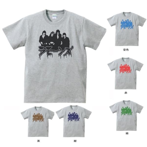 バンド　ロック Tシャツ　カタカナ　RAMONES　ラモーンズ　グレー