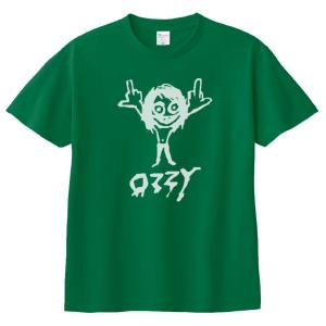 バンド ロック Tシャツ カタカナ OZZY オジーオズボーン 水色 : T