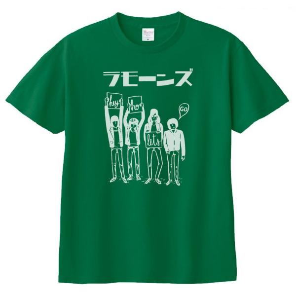音楽・バンド・ロック・シネマ　 Tシャツ　カタカナ　RAMONES　ラモーンズ　グリーン