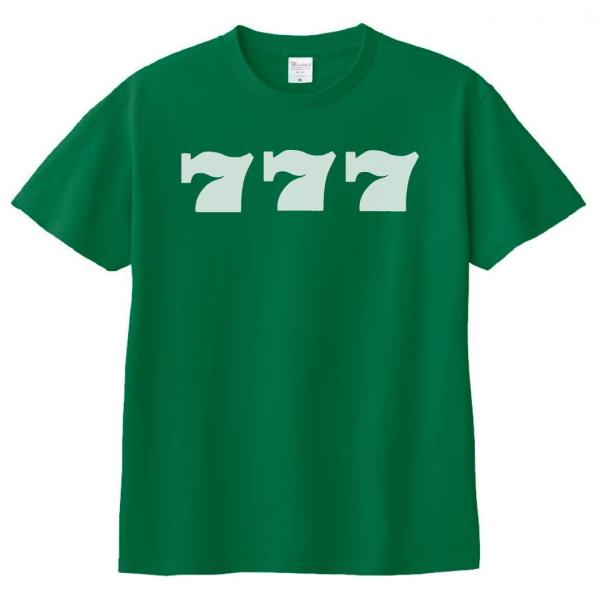 デザイン　Tシャツ　７７７　スリーセブン　グリーン