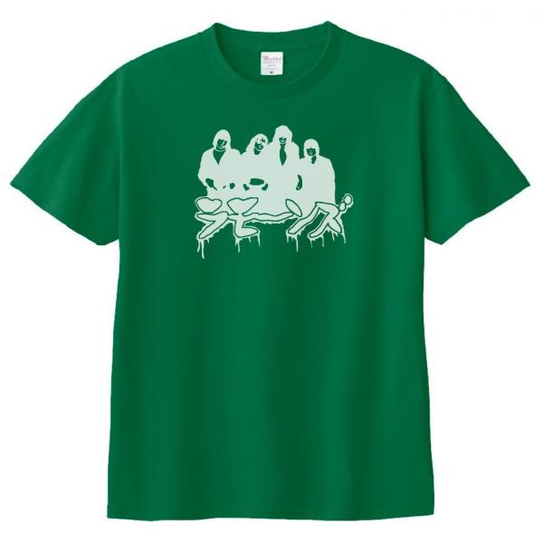 バンド　ロック Tシャツ　カタカナ　RAMONES　ラモーンズ　グリーン