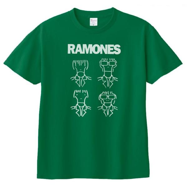 バンド　ロック Tシャツ　RAMONES　グリーン