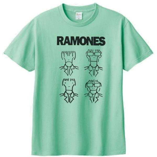 バンド　ロック Tシャツ　RAMONES　アイスグリーン