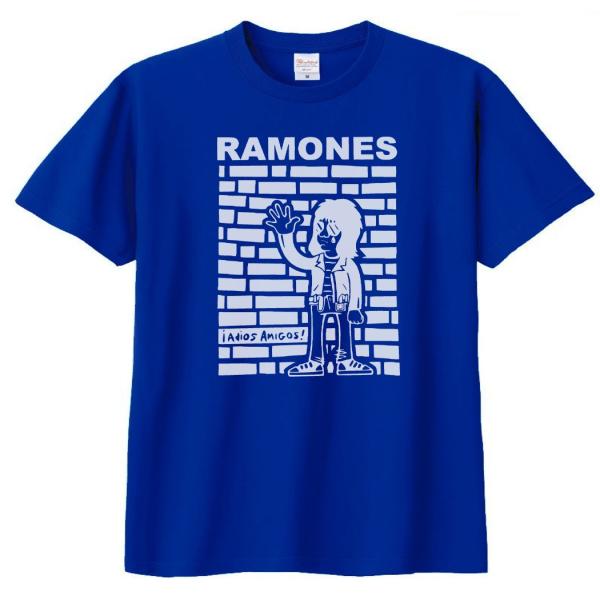 バンド　ロック Tシャツ　RAMONES　ロイヤルブルー