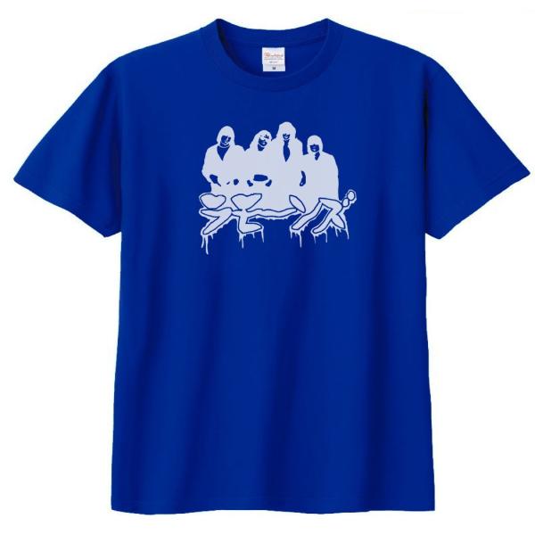 バンド　ロック Tシャツ　カタカナ　RAMONES　ラモーンズ　ロイヤルブルー