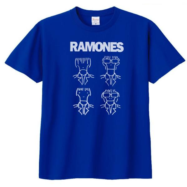 バンド　ロック Tシャツ　RAMONES　ロイヤルブルー