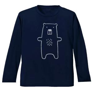 動物 生き物 トラ 虎 長袖 ロングスリーブ Tシャツ ネイビー : Tシャツ
