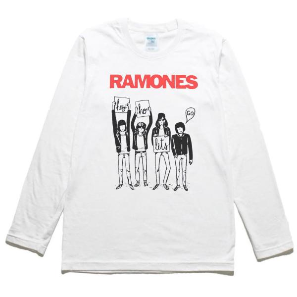音楽　バンド　RAMONES　長袖　ロングスリーブ　Tシャツ　白