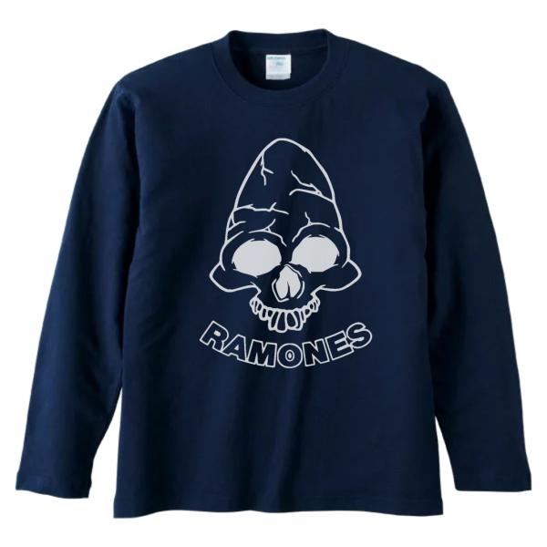 音楽　バンド　RAMONES　長袖　ロングスリーブ　Tシャツ　ネイビー