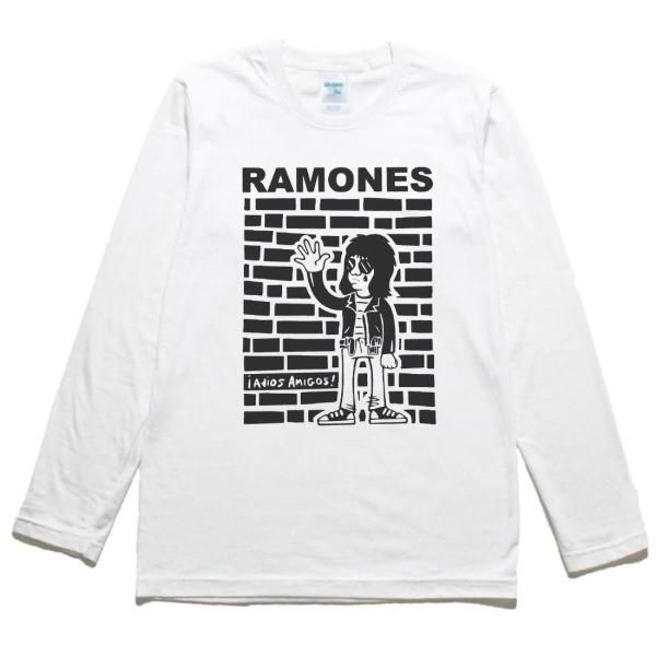 バンド　ロック　RAMONES　長袖　ロングスリーブ　Tシャツ　白