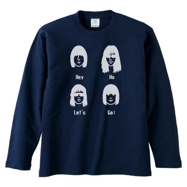 バンド　音楽　RAMONES  Hey Ho Let's Go!　長袖　ロングスリーブ　Tシャツ　ネ...