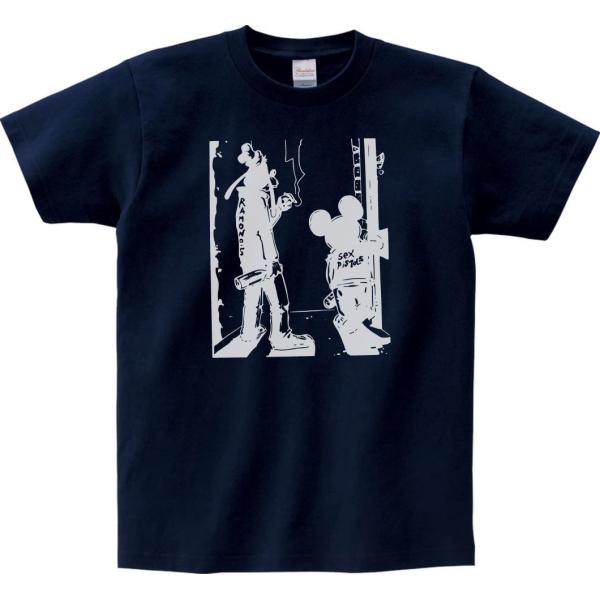 音楽・バンド・ロック・シネマ　 Tシャツ　RAMONES &amp; SEX PISTOLS　ダークネイビー