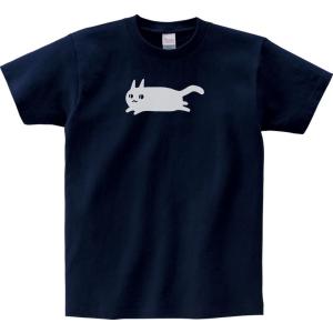 動物・生き物 Tシャツ 動物 生き物 ネコ 猫 ダークネイビー : T