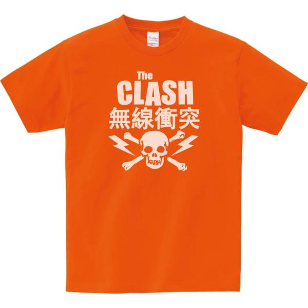 音楽・バンド・ロック・シネマ　 Tシャツ　THE  CLASH  無線衝突　オレンジ