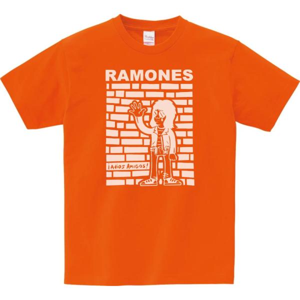 バンド　ロック Tシャツ　RAMONES　オレンジ