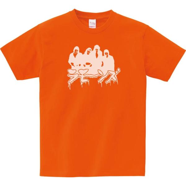 バンド　ロック Tシャツ　カタカナ　RAMONES　ラモーンズ　オレンジ