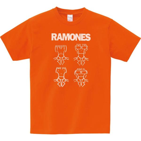 バンド　ロック Tシャツ　RAMONES　オレンジ