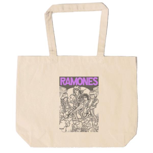 ラモーンズ Ramones　トートバッグ　キャンバス　12oz 綿100％　ナチュラル色