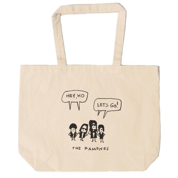 RAMONES　トートバッグ　キャンバス　12oz 綿100％　ナチュラル色　音楽　ロック　バンド　...
