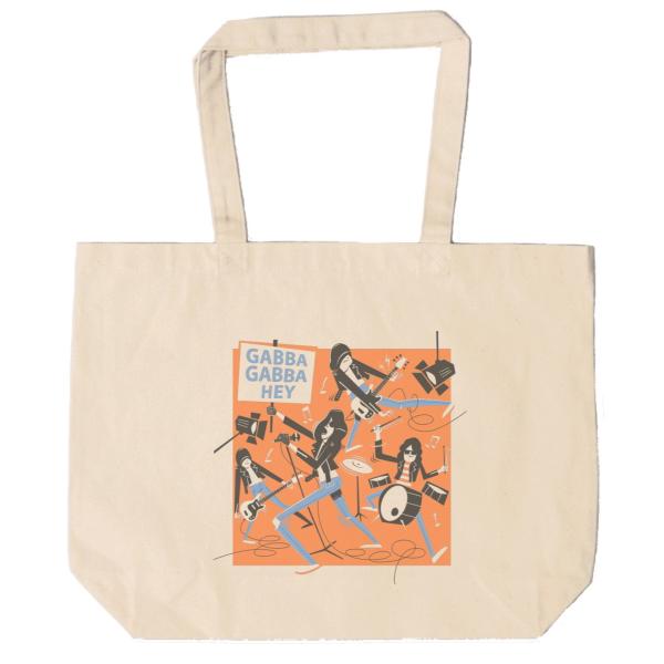 ラモーンズ　Ramones　トートバッグ　キャンバス　12oz 綿110％　ナチュラル色