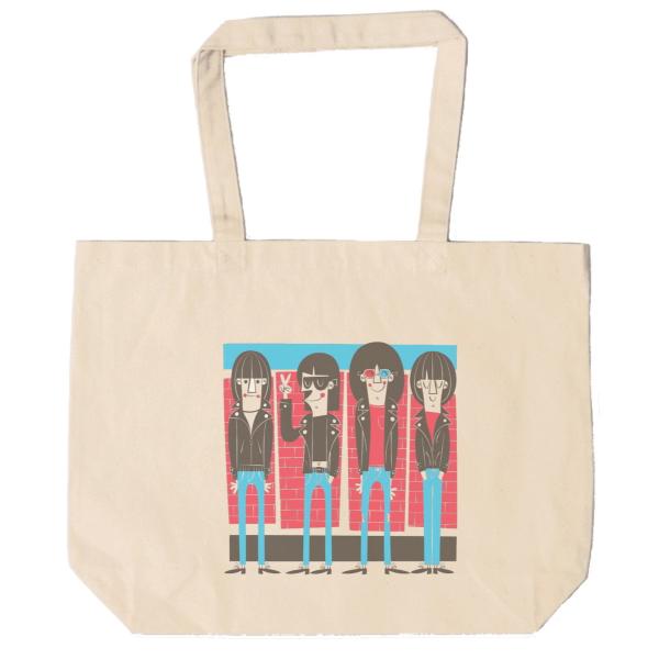 RAMONES　トートバッグ　キャンバス　12oz 綿100％　ナチュラル色