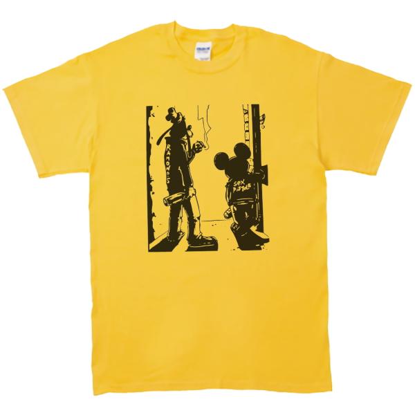 音楽・バンド・ロック・シネマ　 Tシャツ　RAMONES &amp; SEX PISTOLS　イエロー