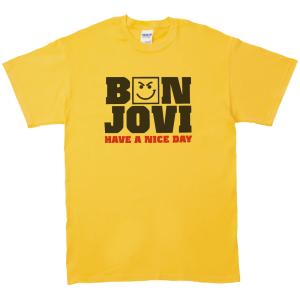 音楽・バンド・ロック・シネマ Tシャツ BON JOVI ボンジョビ イエロー