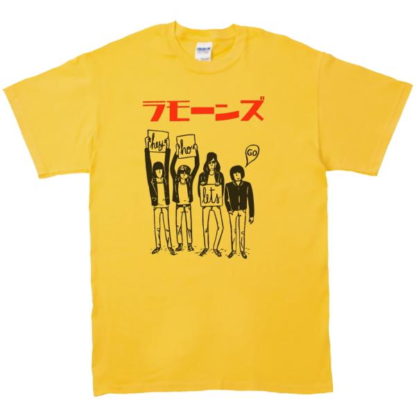 音楽・バンド・ロック・シネマ　 Tシャツ　カタカナ　RAMONES　ラモーンズ　イエロー