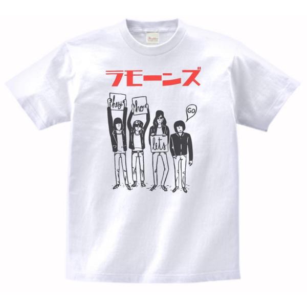 音楽・バンド・ロック・シネマ　 Tシャツ　カタカナ　RAMONES　ラモーンズ　白
