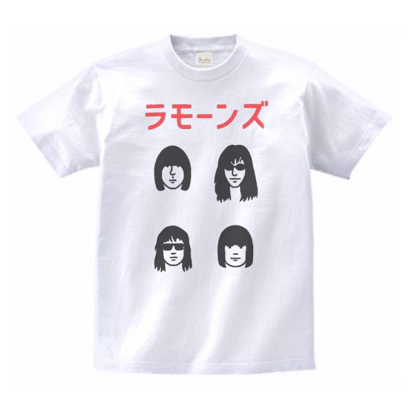 バンド　ロック Tシャツ　カタカナ　RAMONES　ラモーンズ２　白
