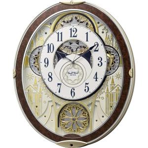 RHYTHM リズム クロック 電波掛け時計 からくり時計 スモールワールド