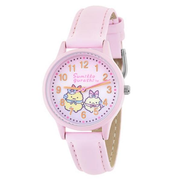 J-AXIS キャラクターウォッチ サンエックス すみっコぐらし えびてん ピンク キッズ腕時計 C...