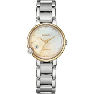 CITIZEN L シチズン エル ROUND Collection ダイヤモンド ウォームゴールド シルバー レディース腕時計 EW5586-86Y