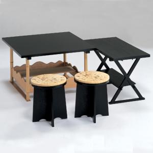 茶道具 立礼棚 喫架 表千家用 掻合塗り 中村宗悦作 組立式 柿合わせ 柿