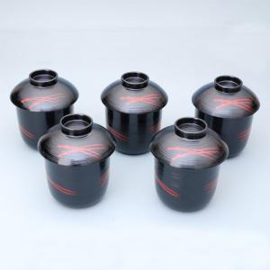 茶道具 懐石 正法寺煮物椀 ( 樹脂製本漆塗 ) 5客 : ティーフォーユー香