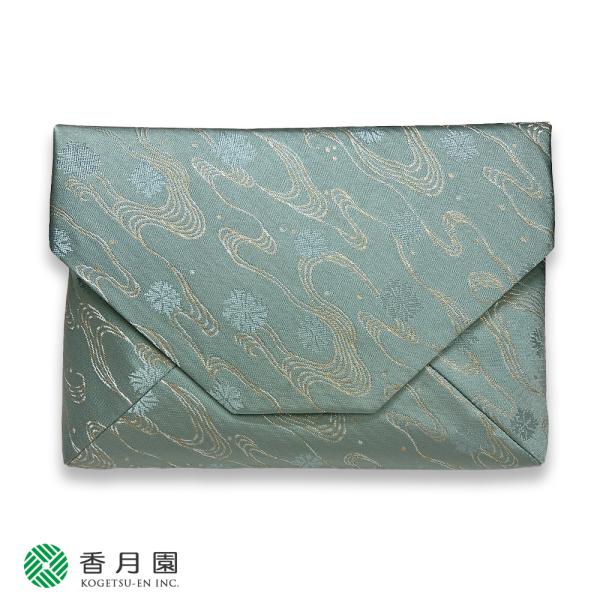 茶道具 / 数寄屋袋  海松浪裂 緑色 (化粧箱付き)  中川政七商店 すきや袋