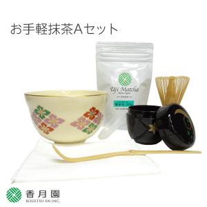 抹茶セット お手軽抹茶Aセット 宇治抹茶50g付 9か国語パンフレット