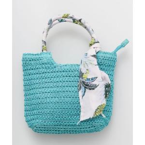 【セット割対象品】【ターコイズ】トートバッグ　ショッピングバッグ　　kahiko ミニトートバッグ　肩掛けバッグ　 かごバッグ　ハワイアン雑貨　ハイビスカス
