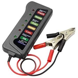 バッテリー電圧チェッカー 簡単手軽に電圧をチェック バッテリー直結式 常備しやすいコンパクトサイズ FMTTIROL12