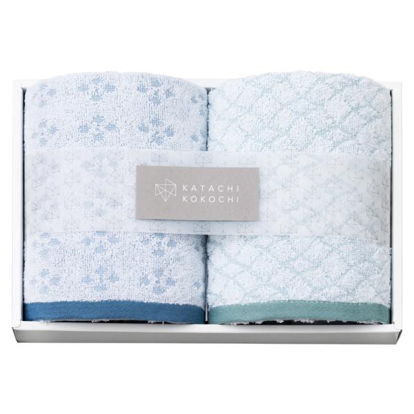 KATACHI KOKOCHI(カタチココチ) フェイスタオル2P ブルー K-20102 (送料込...