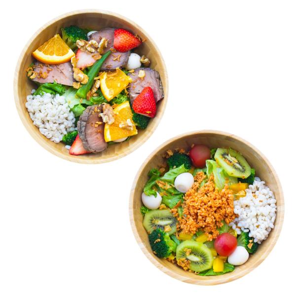 不溶性食物繊維サラダ2種類 ギフトB 国産もち麦と野菜たっぷり チキン ローストビーフ 便秘 ダイエ...