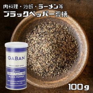 ブラックペッパー 荒挽き 100g 缶 GABAN スパイス 香辛料 パウダー 業務用 黒胡椒 粗挽き ギャバン 粉 粉末 ハーブ 調味料