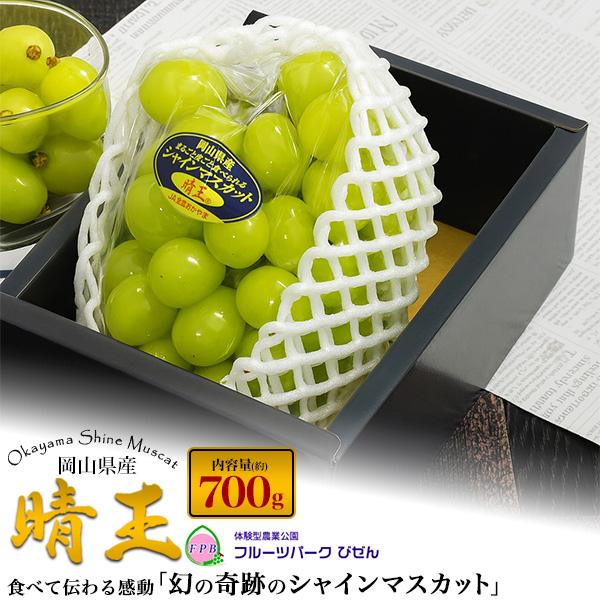 岡山県産 シャインマスカット 晴王 1房 約700g 最高ランク 国産 マスカット 高級 果物 フル...