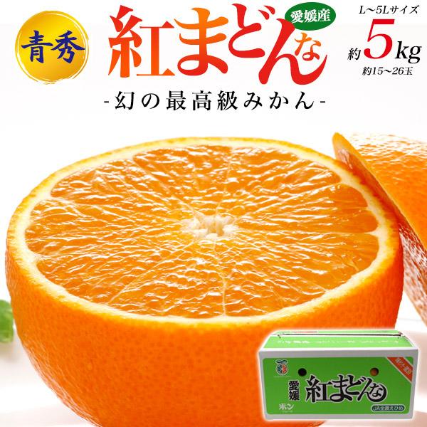 紅まどんな 愛媛県産 みかん 青秀 L〜5Lサイズ 約5kg15〜26玉入り 国産 紅マドンナ 最高...