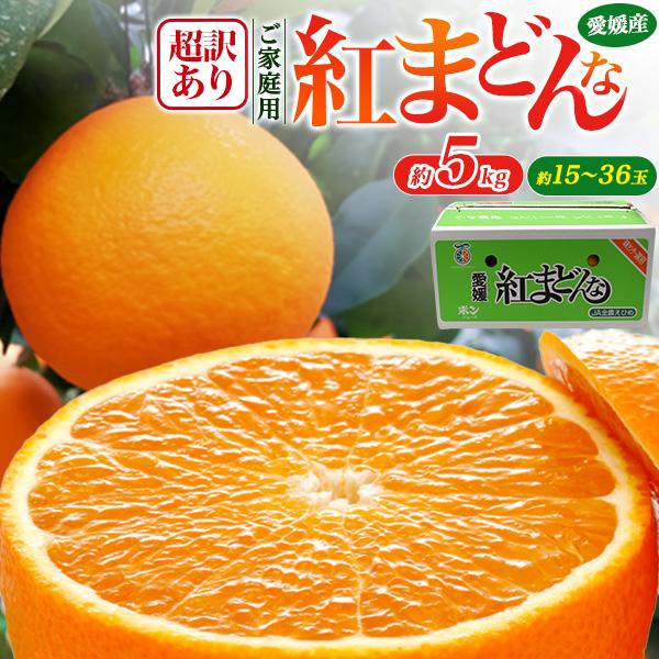 訳あり 紅まどんな 愛媛県産 みかん 約5kg 15〜36玉入り 家庭用 紅マドンナ 国産 最高級 ...