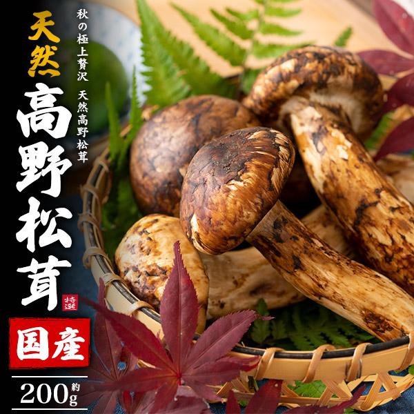 国産 松茸 天然 高野松茸 約200g  和歌山県橋本市産 国産松茸 まつたけ マツタケ 季節の食材...