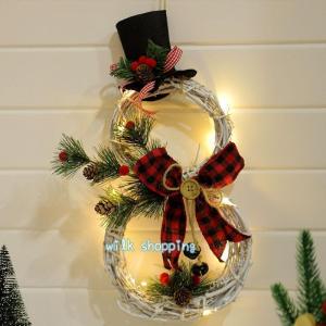 クリスマスリース 飾り スノーメン 壁掛け 玄...の詳細画像2