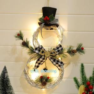 クリスマスリース 飾り スノーメン 壁掛け 玄...の詳細画像3